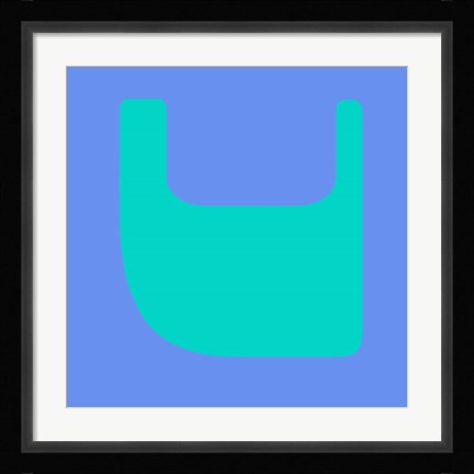 Framed Letter V Green Print