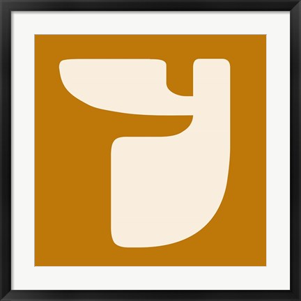 Framed Letter Y White Print