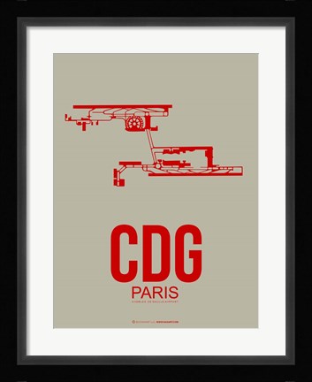 Framed CDG Paris 2 Print