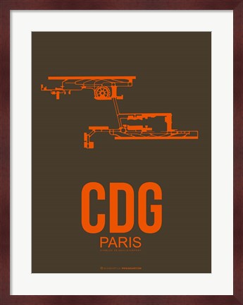 Framed CDG Paris 3 Print