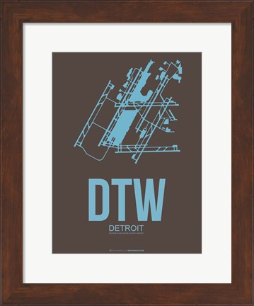 Framed DTW Detroit 1 Print