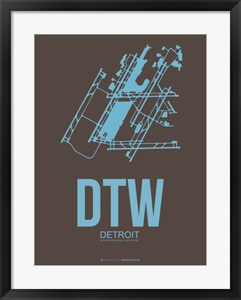Framed DTW Detroit 1 Print