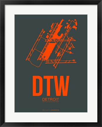 Framed DTW Detroit 3 Print