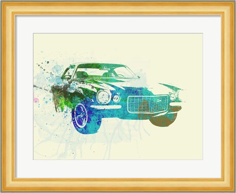 Framed Chevy Camaro Watercolor Print