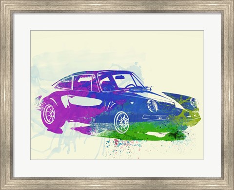 Framed Porsche 911 Watercolor Print