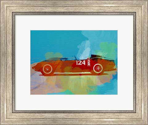 Framed Ferrari Testa Rossa Watercolor 1 Print
