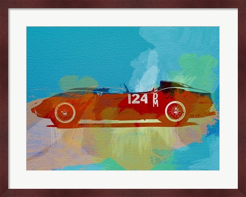 Framed Ferrari Testa Rossa Watercolor 1 Print