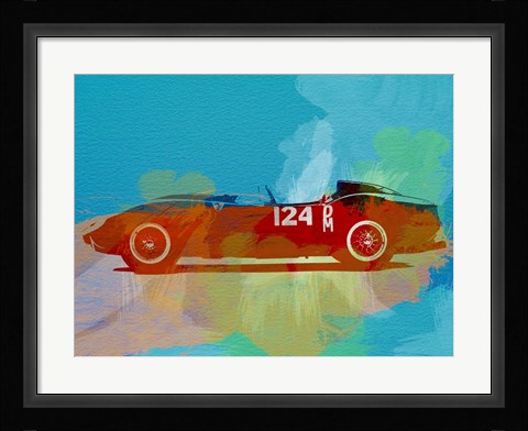 Framed Ferrari Testa Rossa Watercolor 1 Print