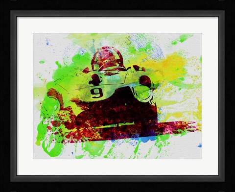 Framed Classic Ferrari on Race track Print