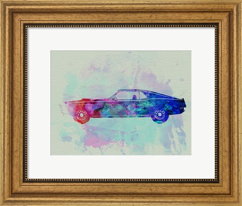 Framed Ford Mustang Watercolor 1 Print