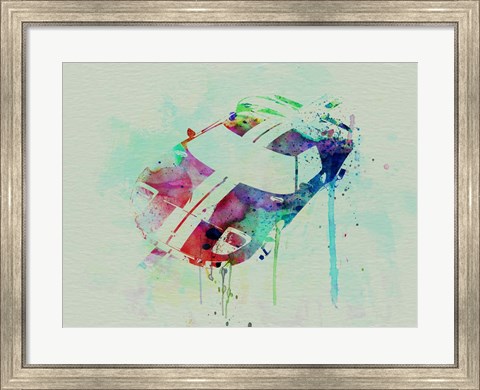 Framed Ford GT Top Watercolor Print