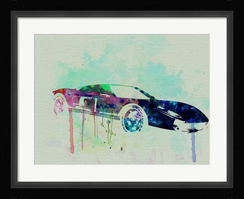 Framed Ford GT Watercolor 2 Print