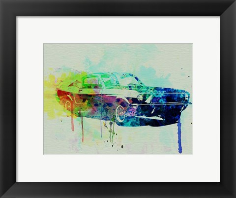 Framed Ford Mustang Watercolor 2 Print