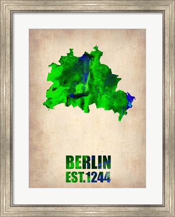 Framed Berlin Watercolor Map Print