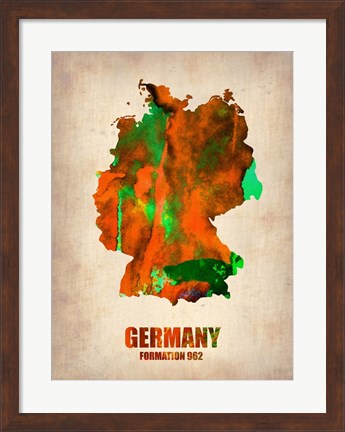 Framed Germany Watercolor Map Print