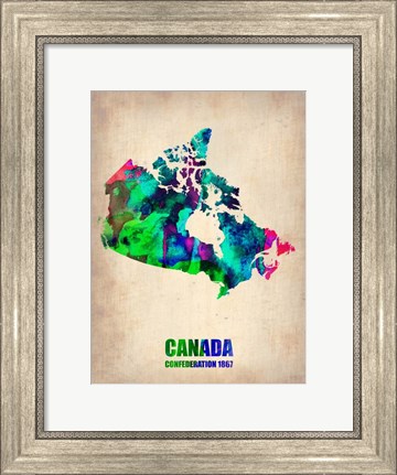 Framed Canada Watercolor Map Print
