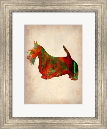 Framed Scottish Terrier Watercolor 2 Print