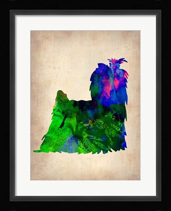 Framed Yorkshire Terrier Watercolor Print