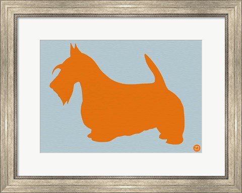 Framed Scottish Terrier Orange Print