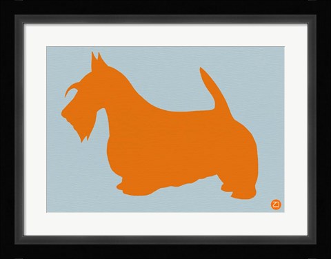 Framed Scottish Terrier Orange Print