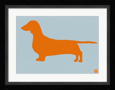 Framed Dachshund Orange Print