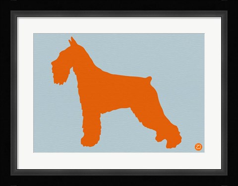 Framed Standard Schnauzer Orange Print