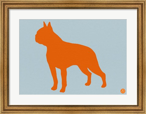 Framed Boston Terrier Orange Print
