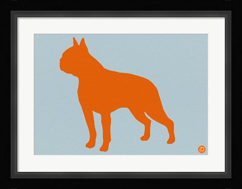 Framed Boston Terrier Orange Print