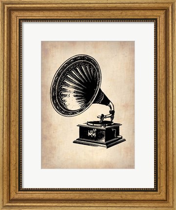 Framed Gramophone 1 Print