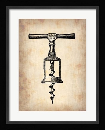 Framed Vintage Wine Opener 2 Print
