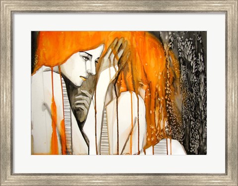Framed Girl with Orange Hair Print