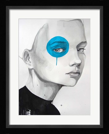 Framed Blue Dot Print