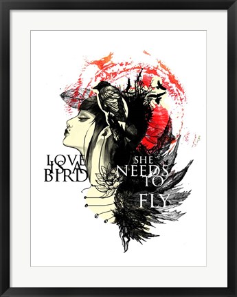 Framed Love Needs To Fly Print