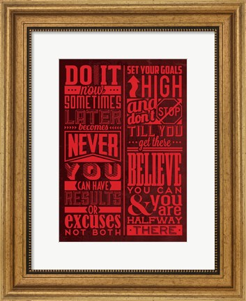 Framed Motivation Set Red Print