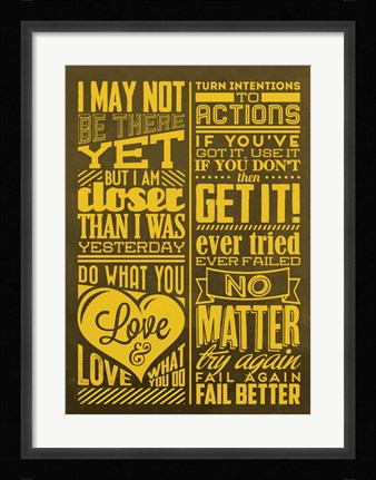 Framed Achievement Set Yellow Print