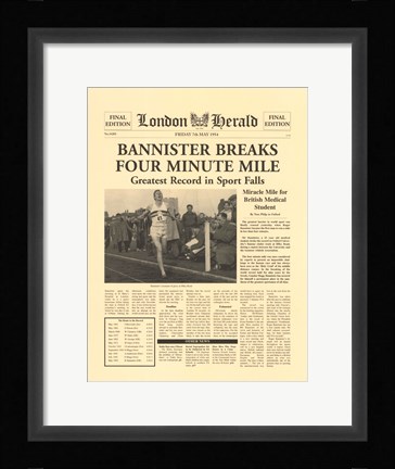 Framed Four Minute Mile Print