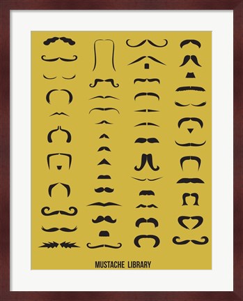 Framed Mustache Library Print