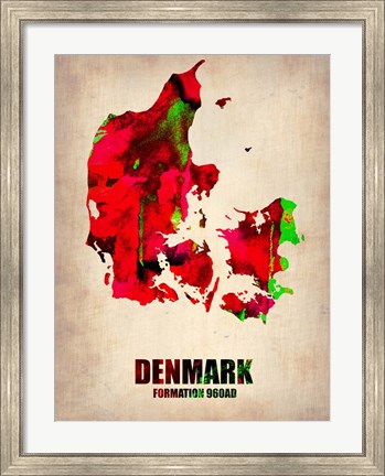 Framed Denmark Watercolor Print