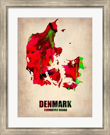 Framed Denmark Watercolor Print