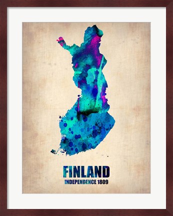 Framed Finland Watercolor Print