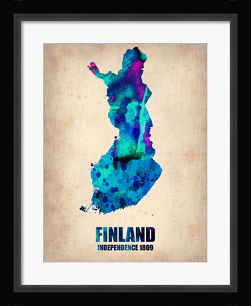 Framed Finland Watercolor Print