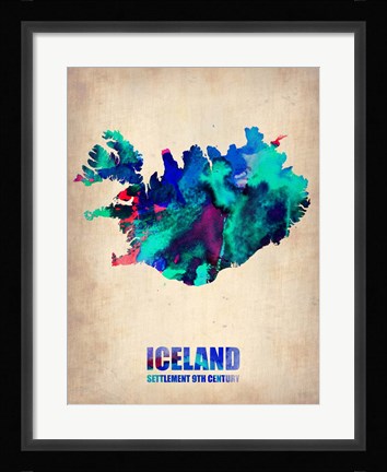 Framed Iceland Watercolor Print
