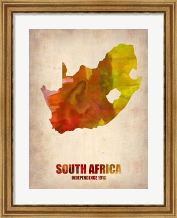 Framed South Africa Watercolor Print