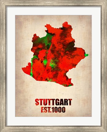 Framed Stuttgart Watercolor Print