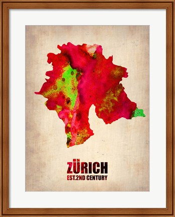 Framed Zurich Watercolor Print