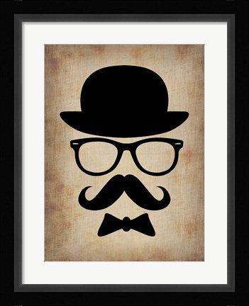 Framed Hat Glasses and Mustache 1 Print