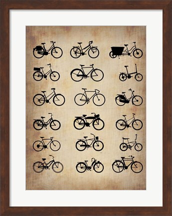 Framed Vintage Bicycles Print