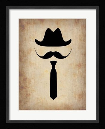 Framed Hat Glasses and Mustache 2 Print