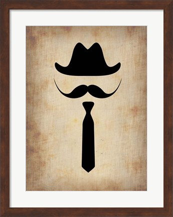 Framed Hat Glasses and Mustache 2 Print