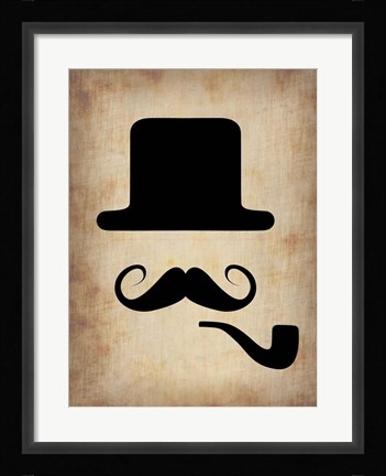 Framed Hat Glasses and Mustache 4 Print